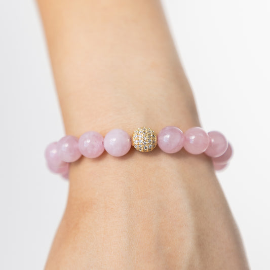 Madagascar Rose Quartz bracelet (Madagascar Rose Quartz, 10mm. For love, beauty and health)