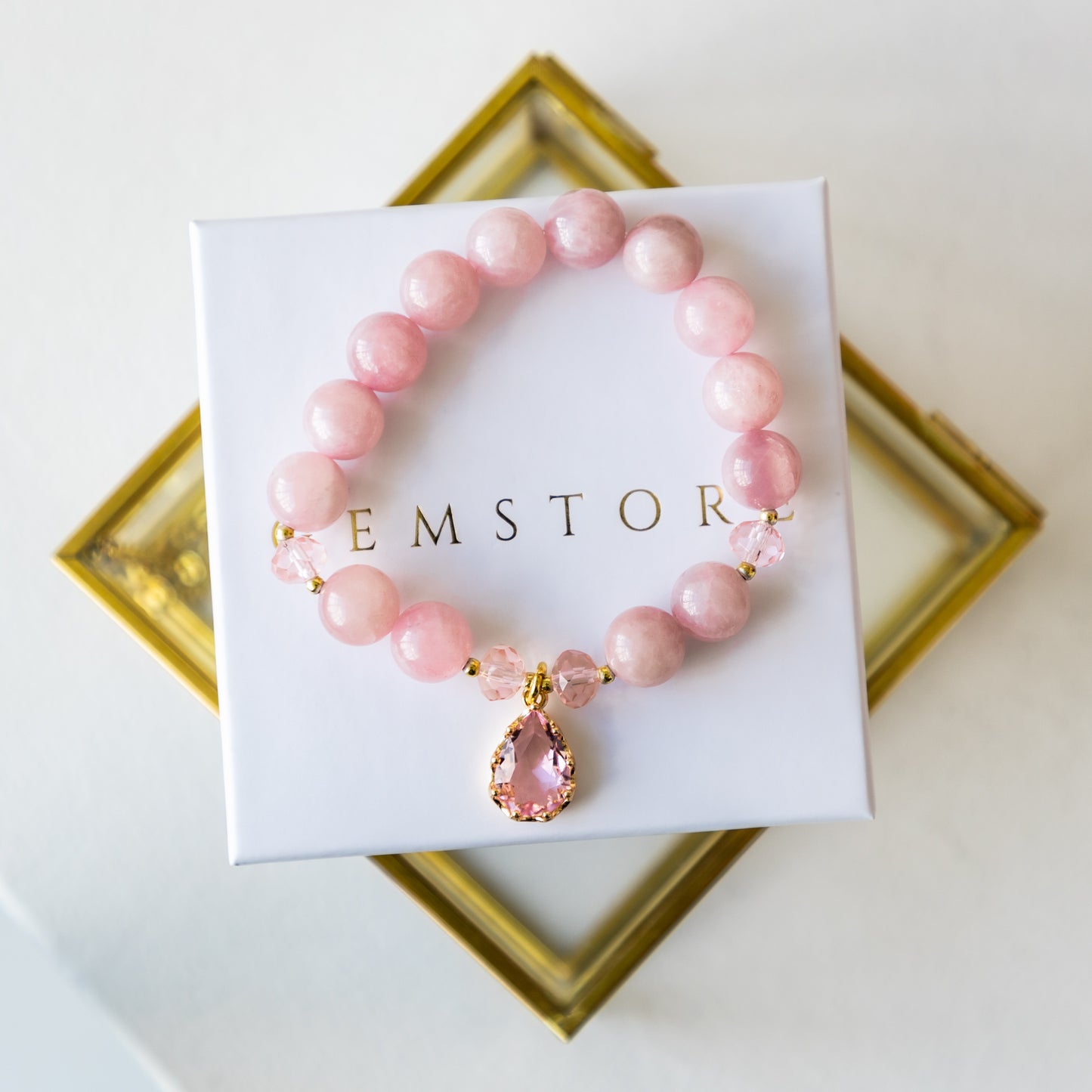 Madagascar Rose Quartz bracelet (Madagascar Rose Quartz,10mm.For love, beauty and health)