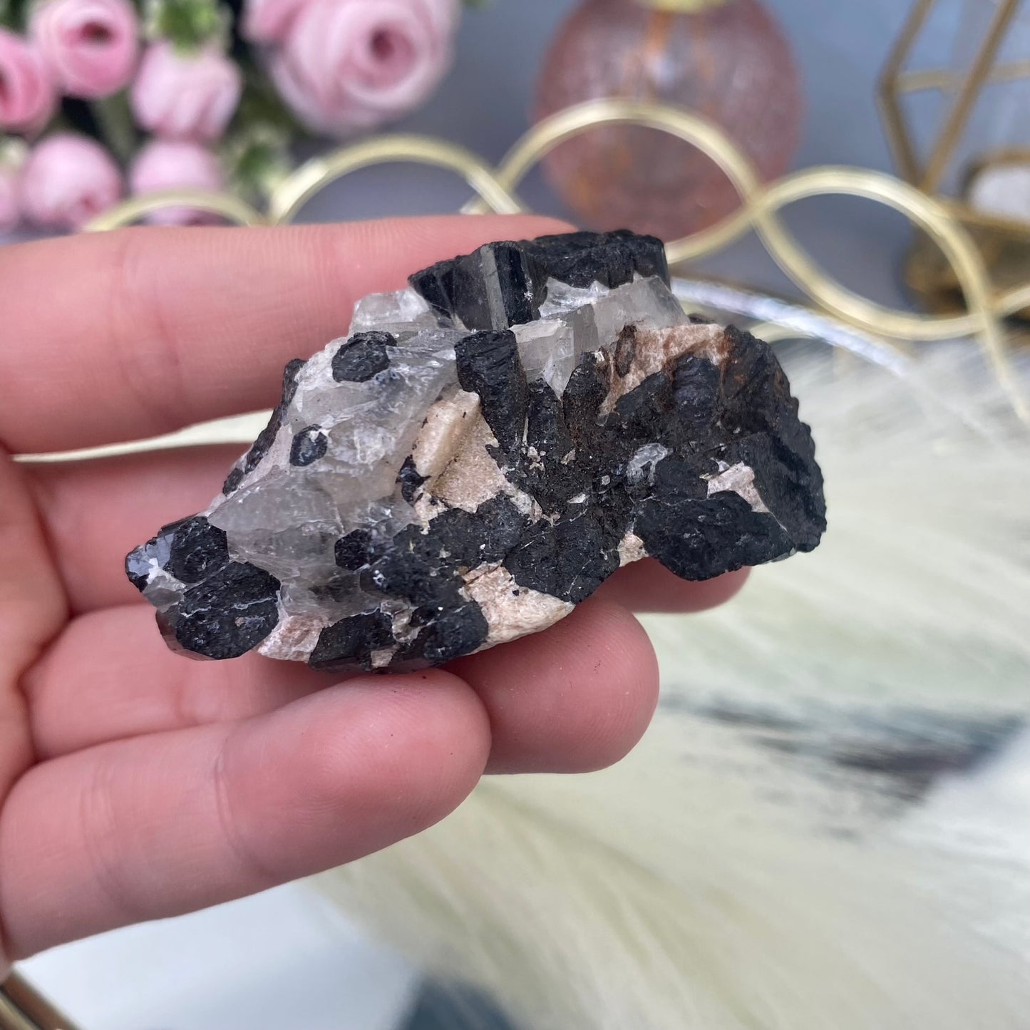 Black Tourmaline in Quartz