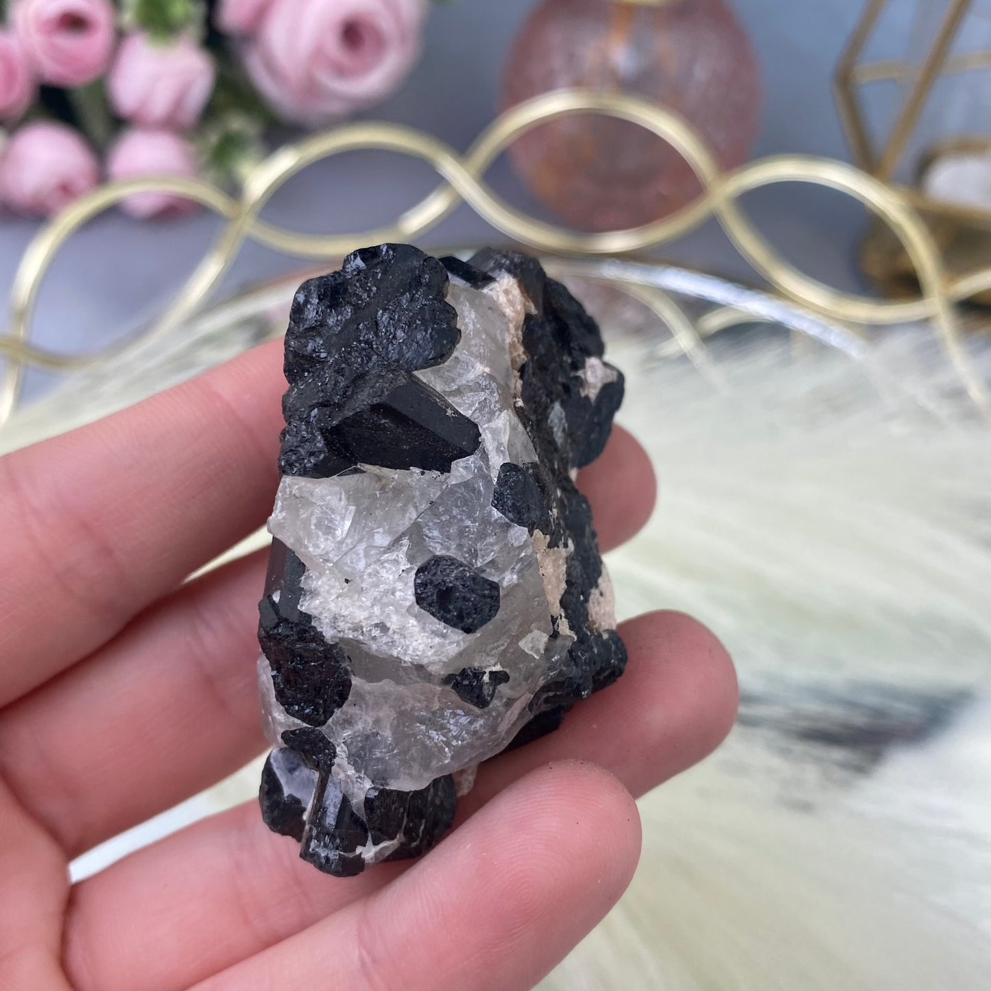 Black Tourmaline in Quartz