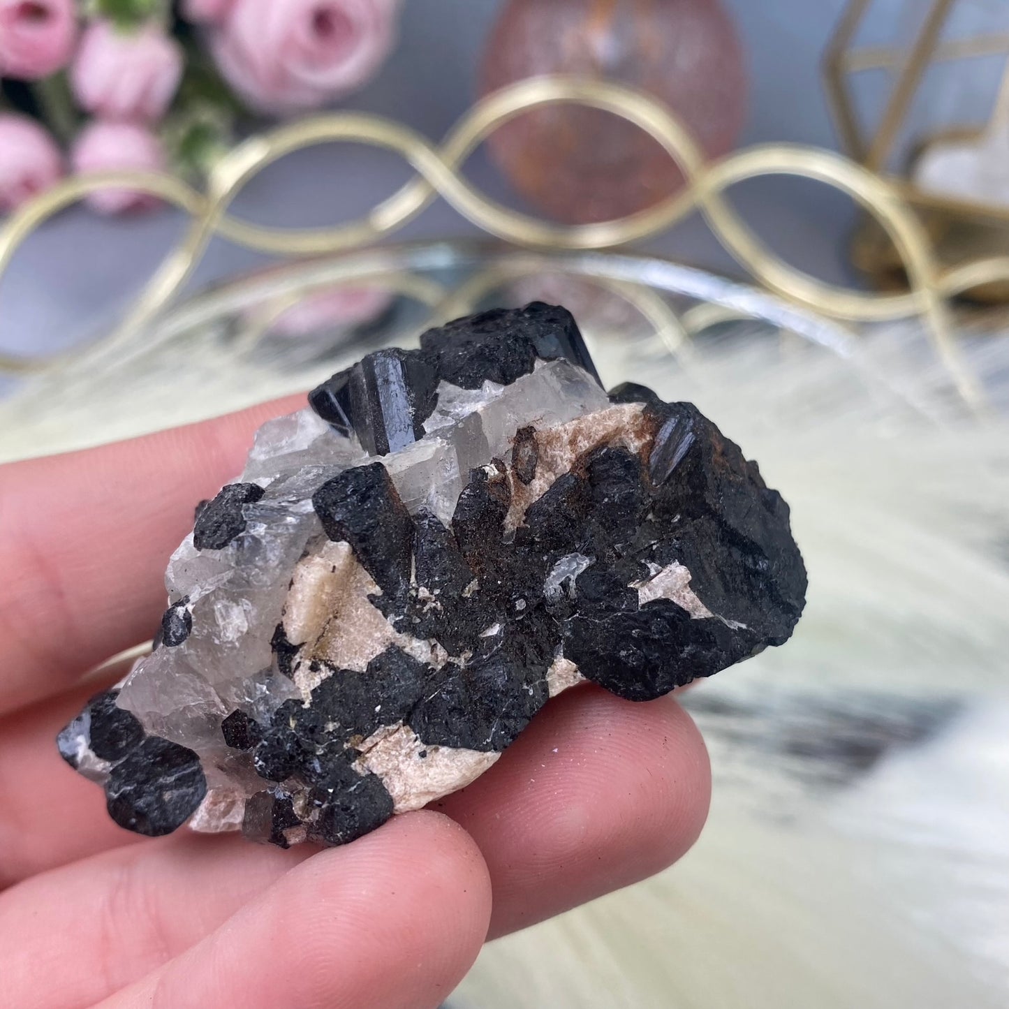 Black Tourmaline in Quartz