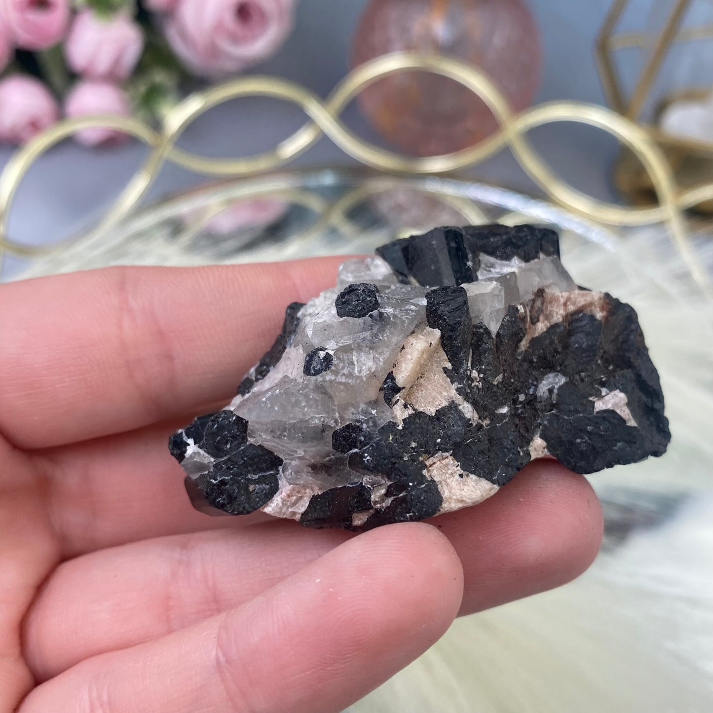 Black Tourmaline in Quartz