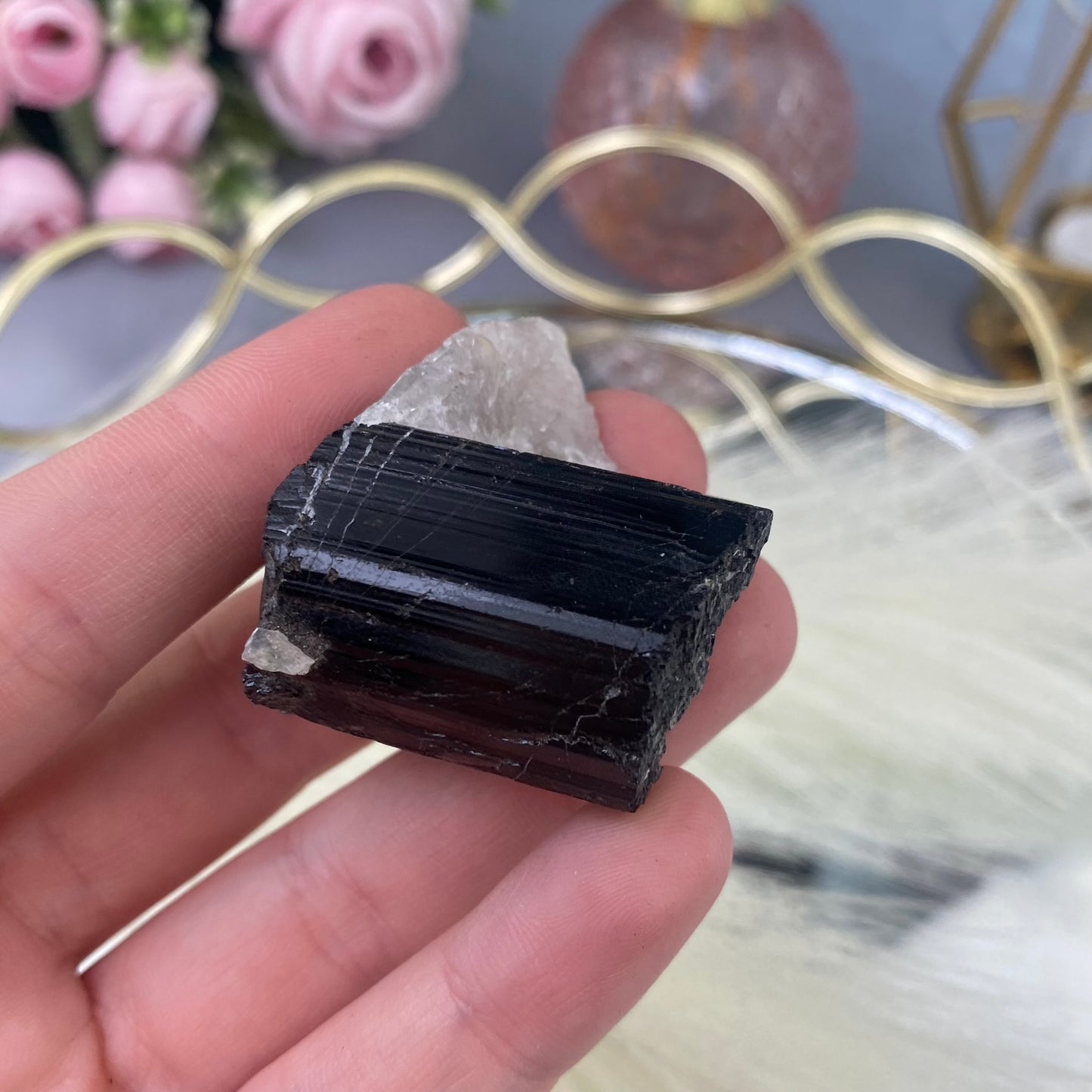 Black Tourmaline in Quartz