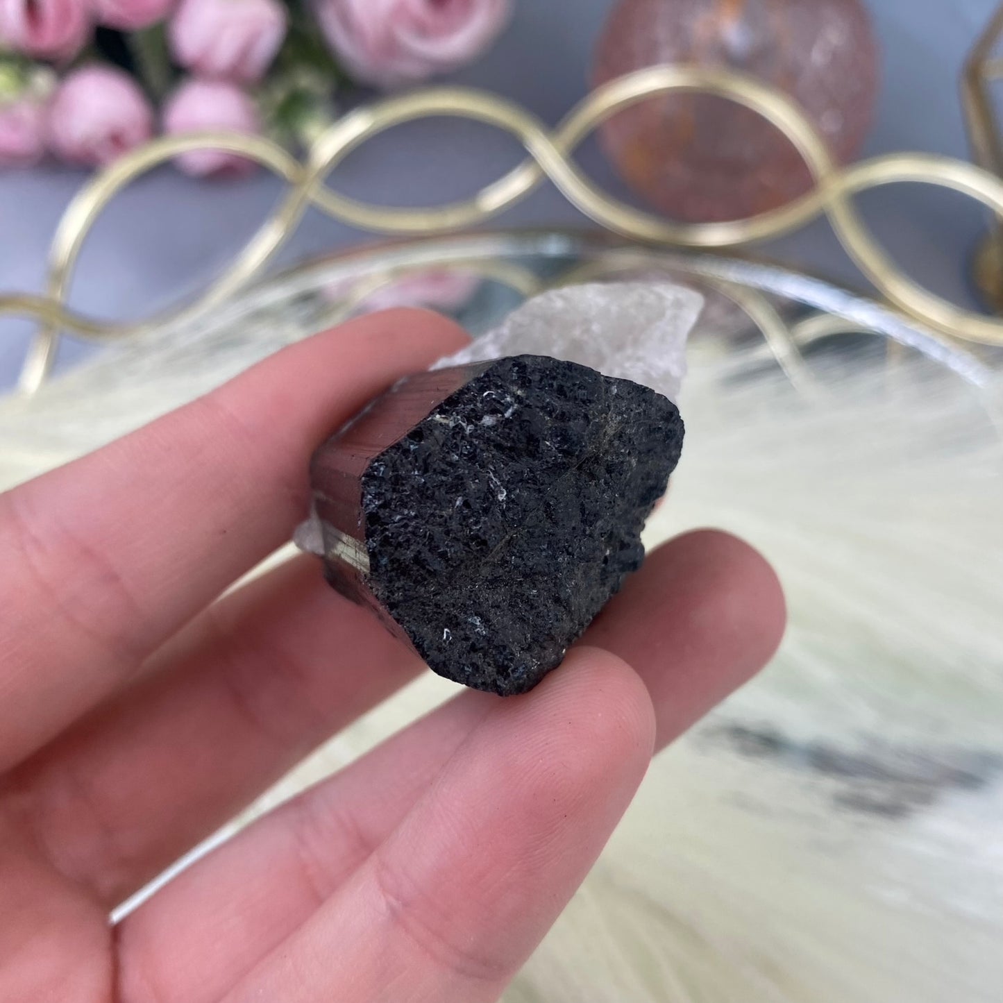 Black Tourmaline in Quartz