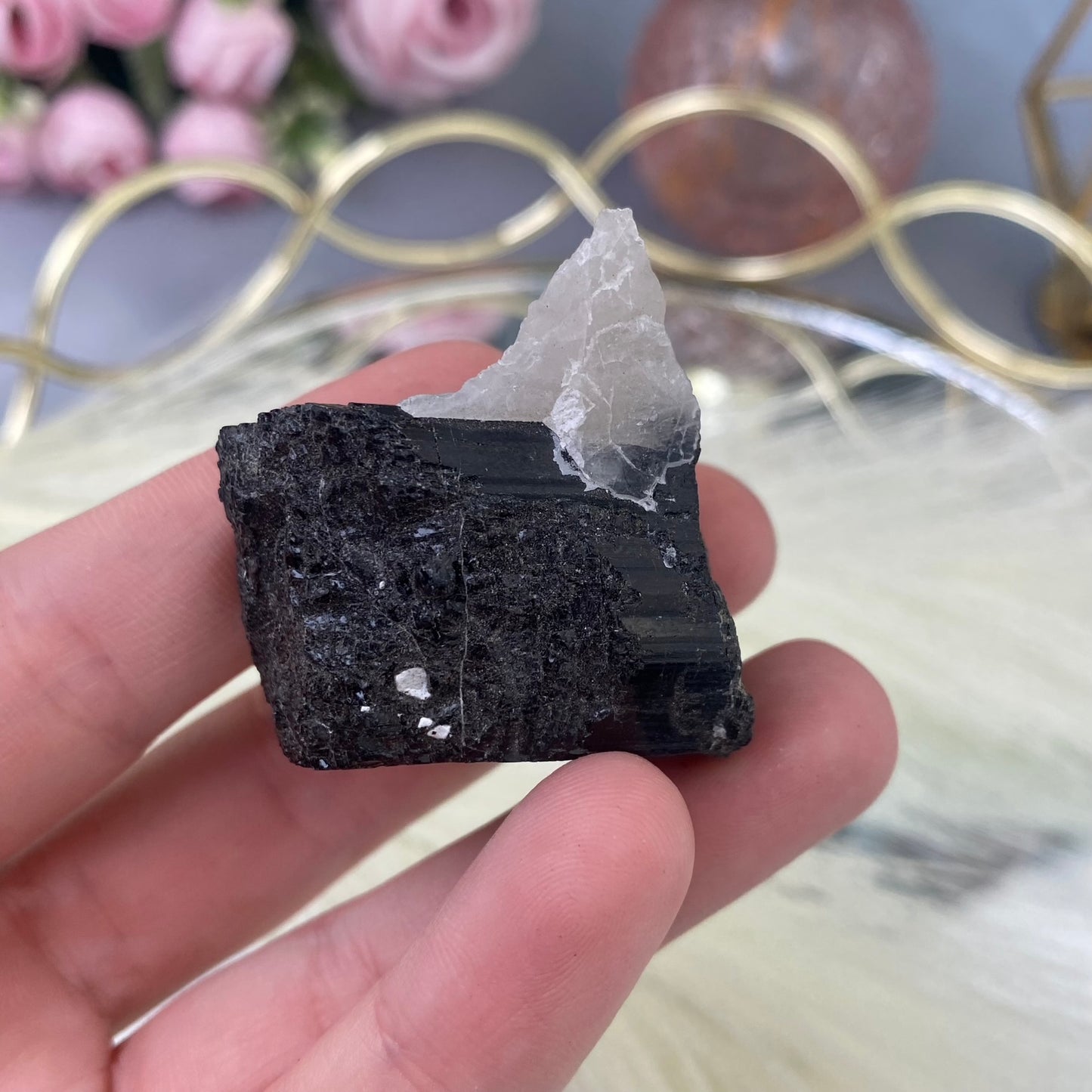 Black Tourmaline in Quartz