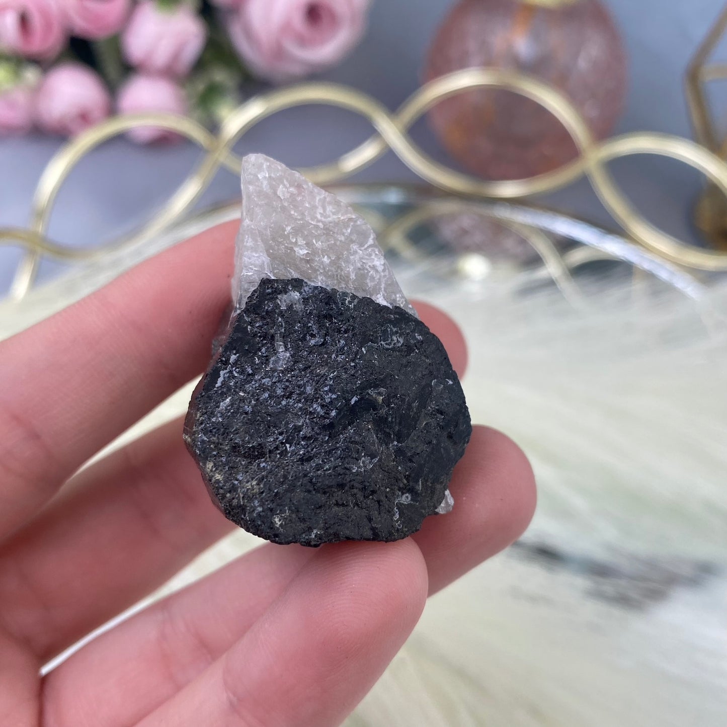 Black Tourmaline in Quartz