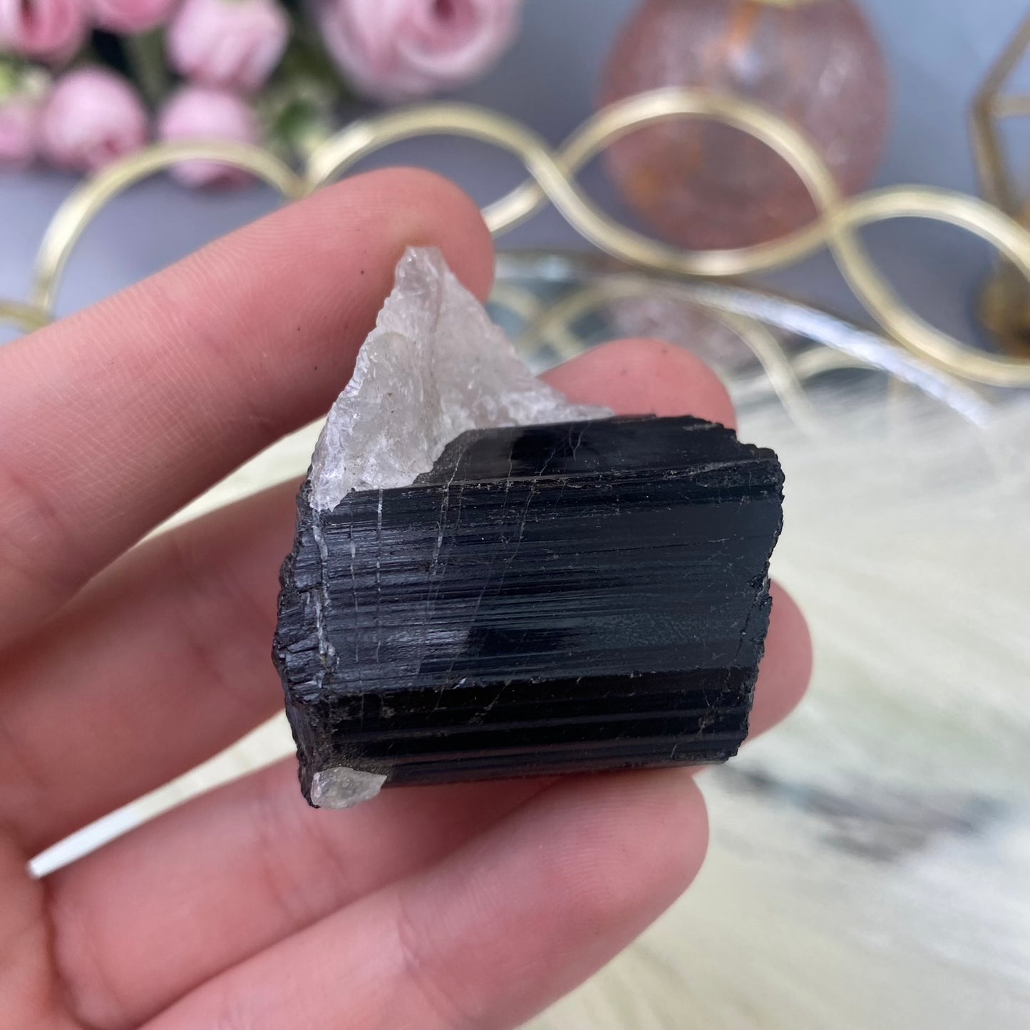 Black Tourmaline in Quartz