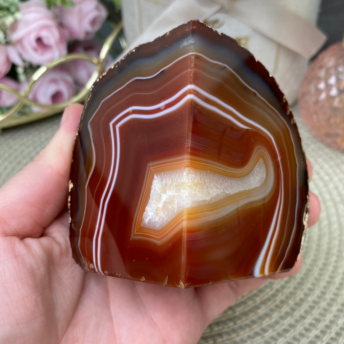 Agate with Clear Quartz (486 g.)