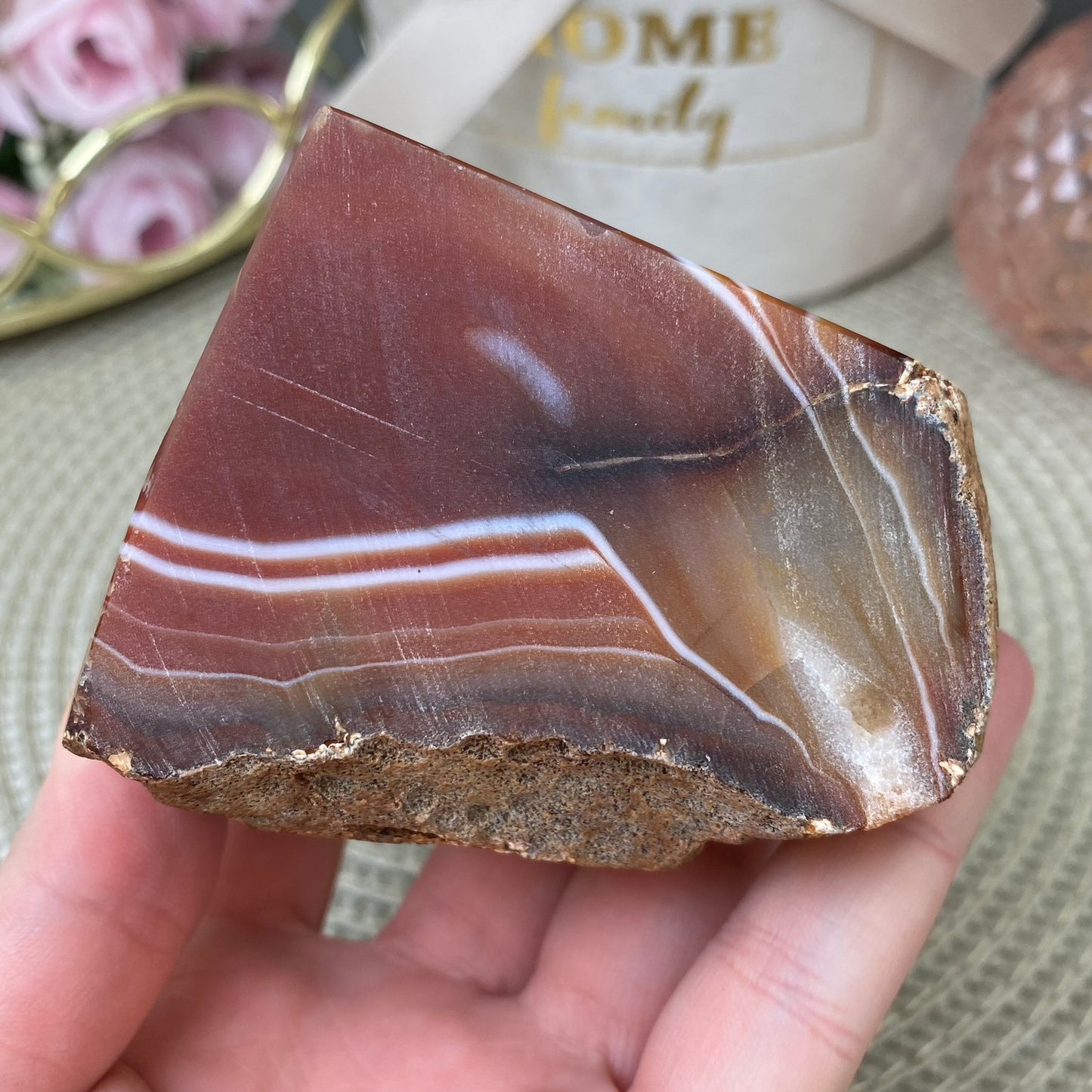 Agate with Clear Quartz (486 g.)