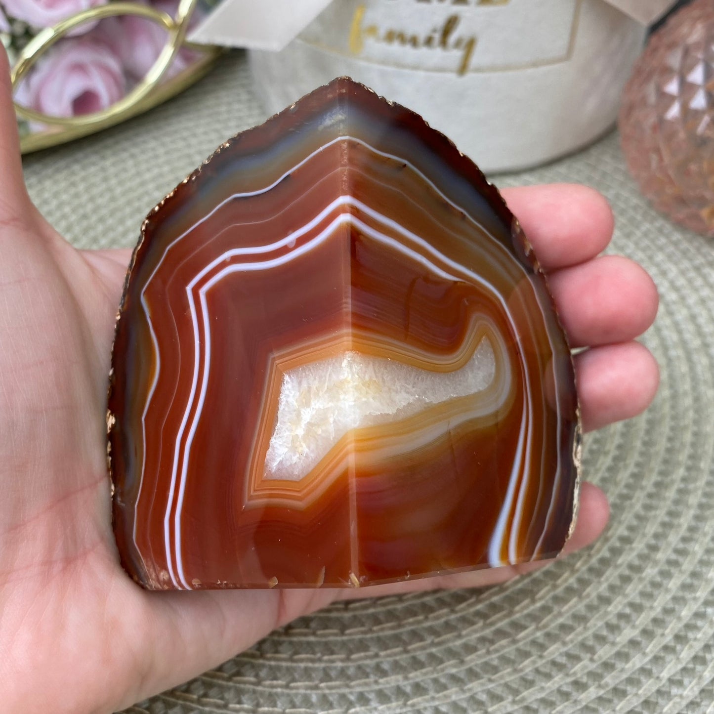 Agate with Clear Quartz (486 g.)