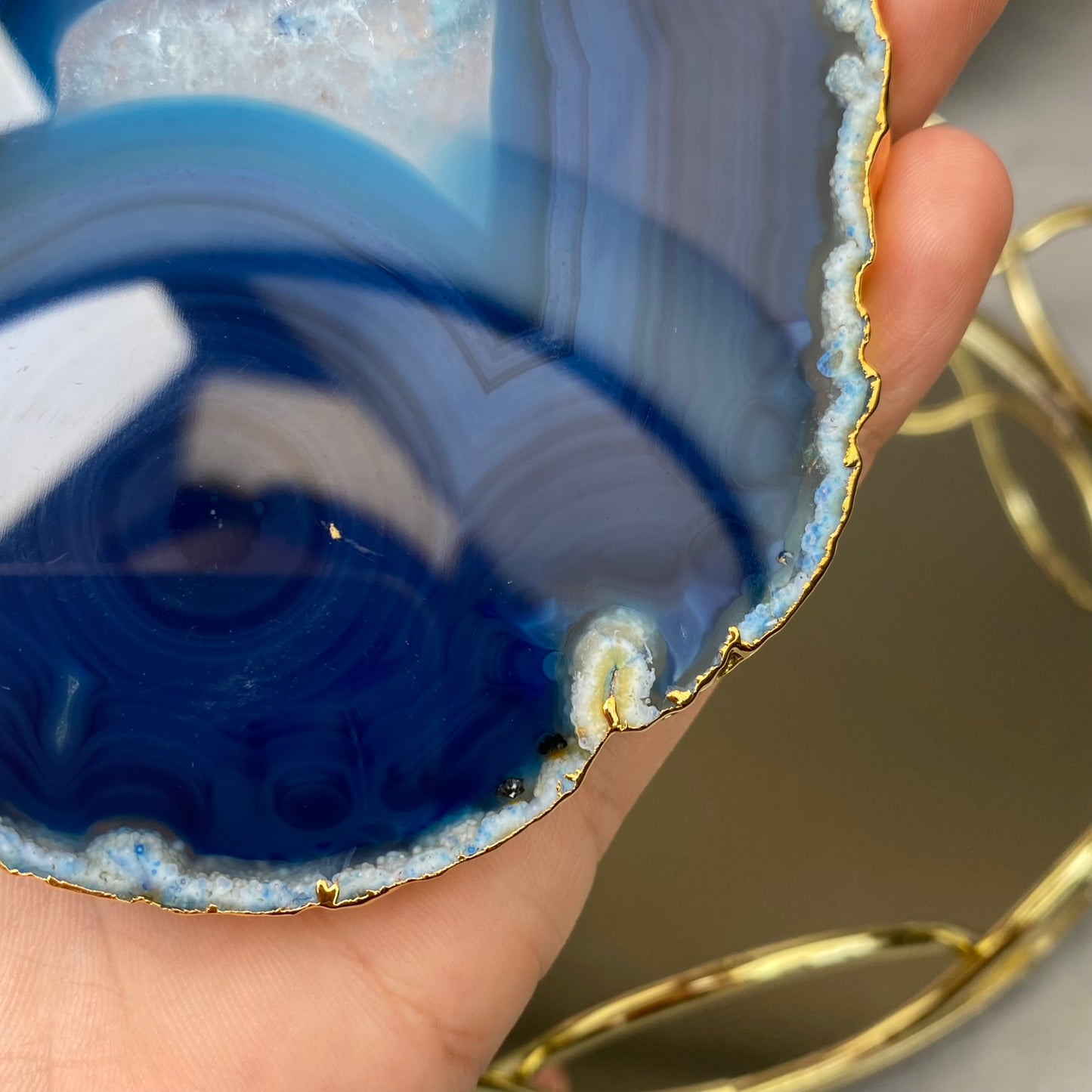 Agate and Clear Quartz plate (Agate tinted)