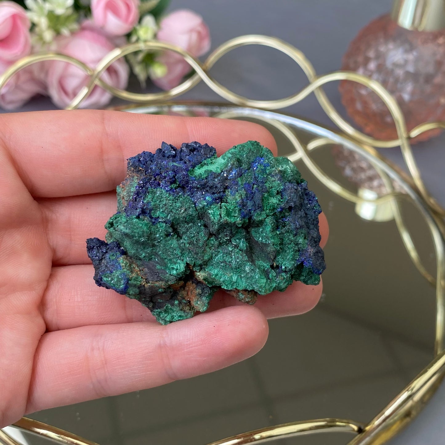 Natural raw Azurite Malachite 88g.