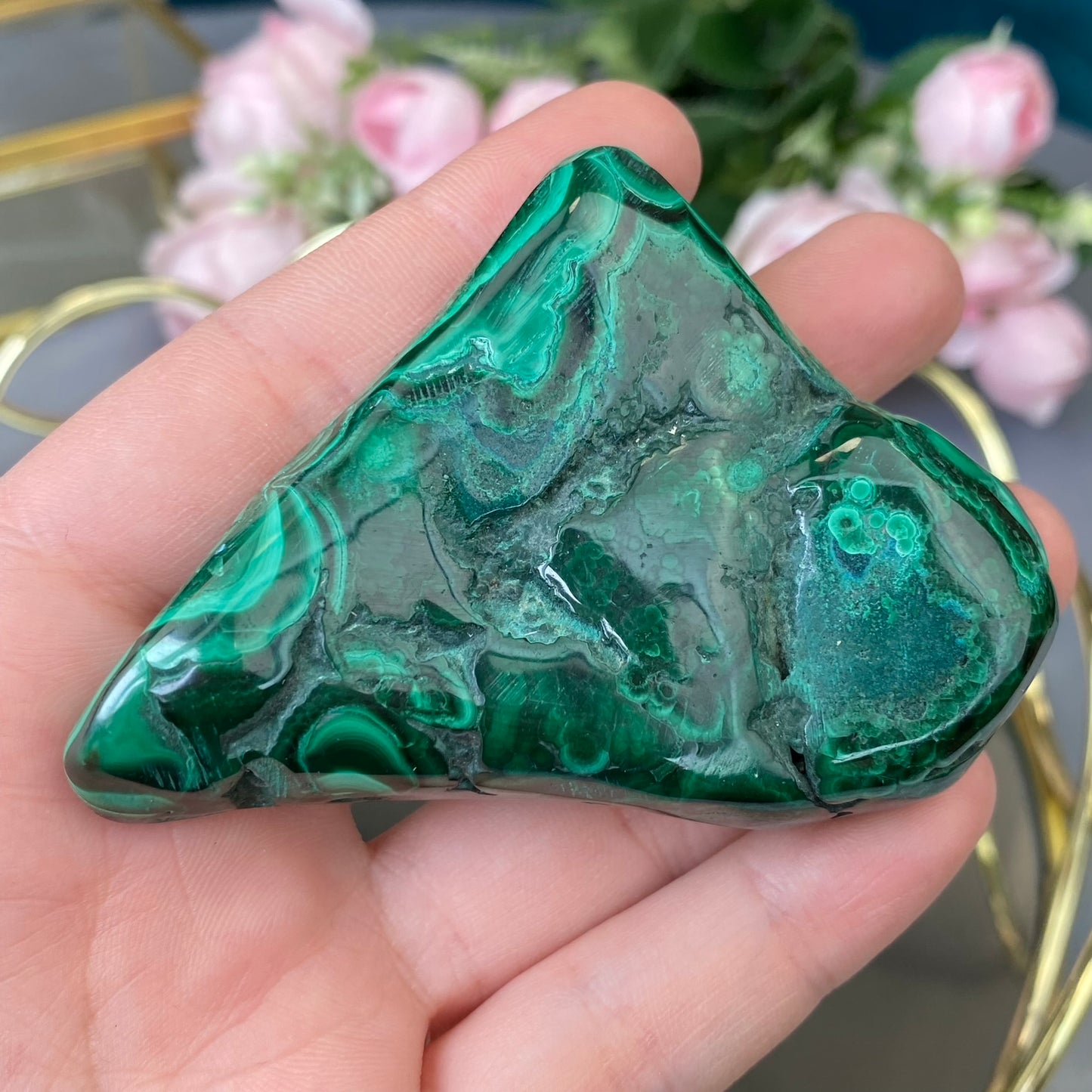 Natural polished Malachite 132g.