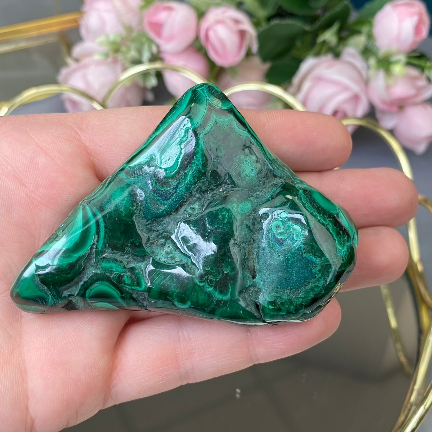 Natural polished Malachite 132g.