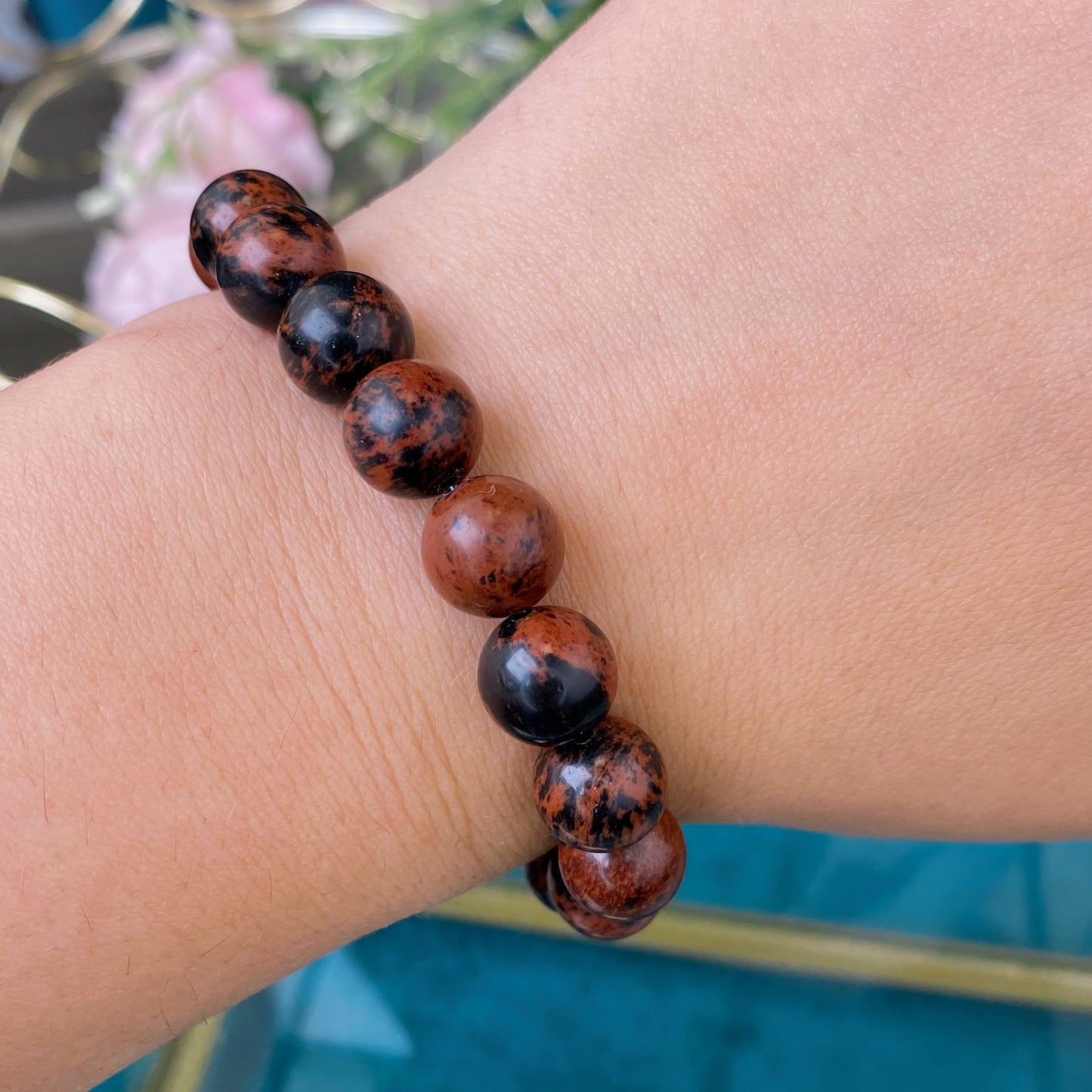 Mahogany Obsidian bracelet (Obsidian,  10mm. For stability, joy and positive energy.)