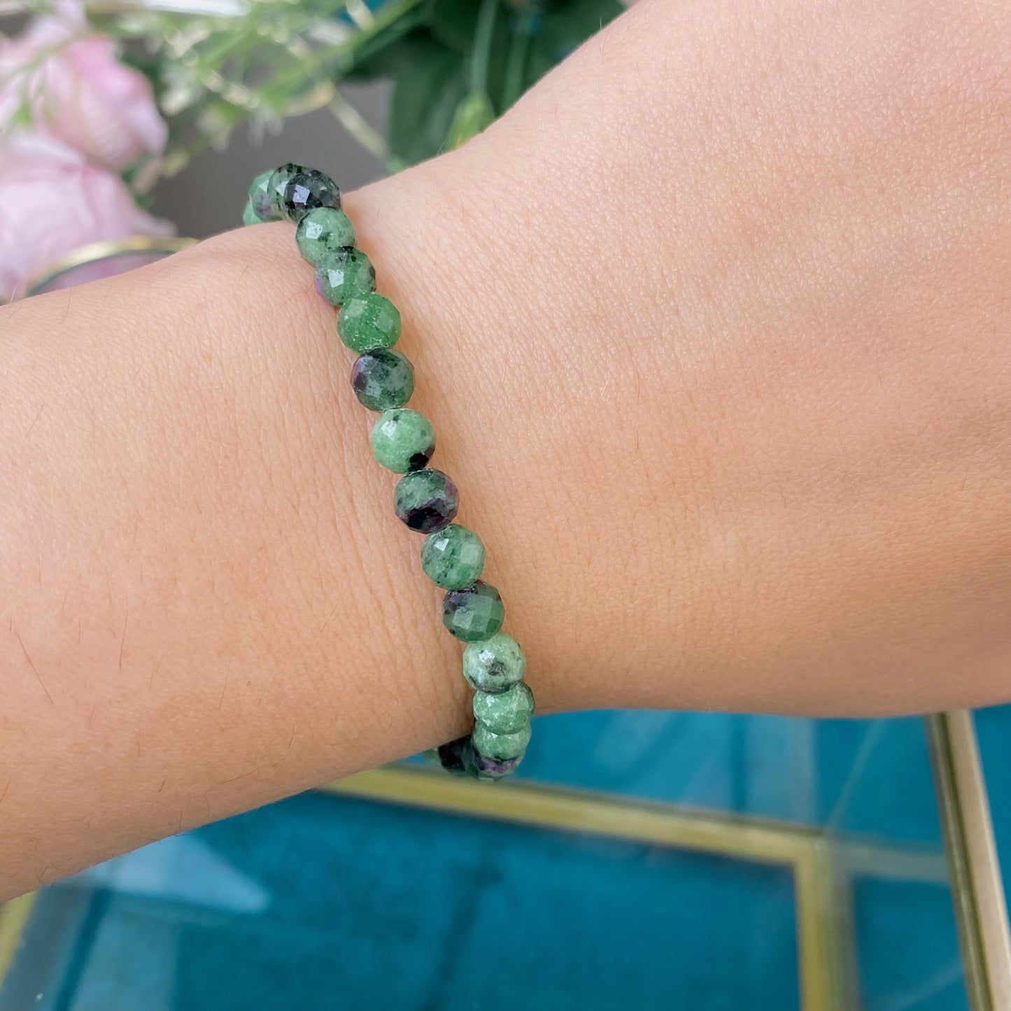 Zoisite bracelet (Zoisite, 6mm. For peace, relationships and self-growth.)