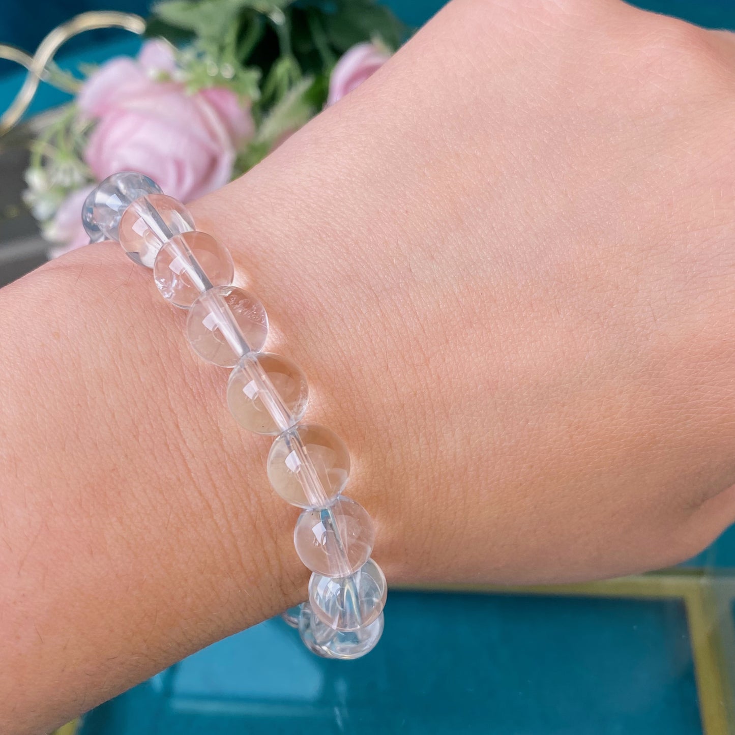 Clear Quartz bracelet (Clear Quartz,10mm.For health, positive energy and protection.)