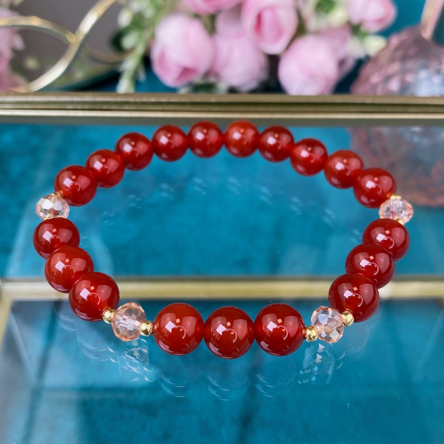 Carnelian bracelet (Carnelian, 8mm.For love, health and career.)