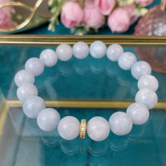 Aquamarine bracelet(Aquamarine 10mm. For courage, stability and self-confidence.)