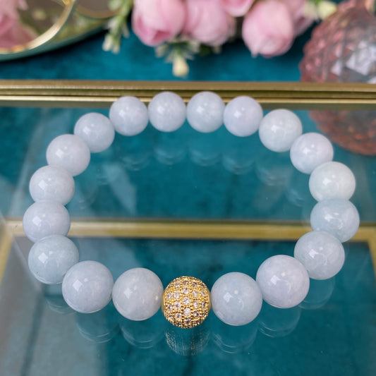 Aquamarine bracelet(Aquamarine 10mm. For courage, stability and self-confidence.)